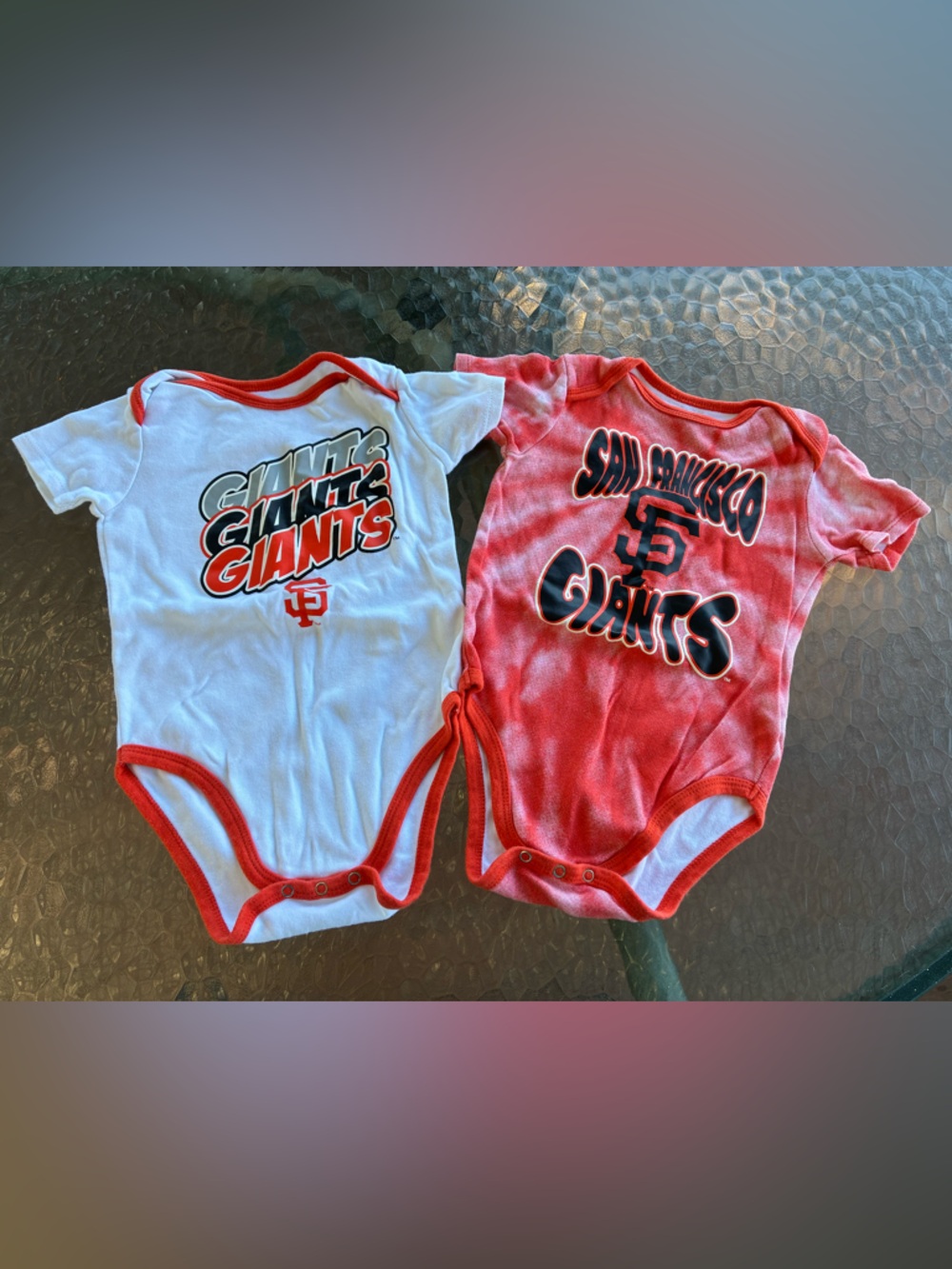 Genuine Merchandise White & Orange San Francisco Giants Onesies 18 months